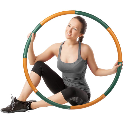 Ryno Tuff 2lb Weighted Hula Hoop for Adults with Thick Foam Padding Bag & Jump Rope - 8 Section Weighted Fitness Hoop - Exercise Equipment for Home Gym Workouts to Burn Calories & Strengthen Muscles